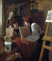 En ung kunstner Ditlev Blunck undersøger et skitse i et spejl - Wilhelm Bendz — visning af kunstværket