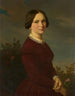 Ung pige med en rose i hånden - Wilhelm Dürr — visning af kunstværket