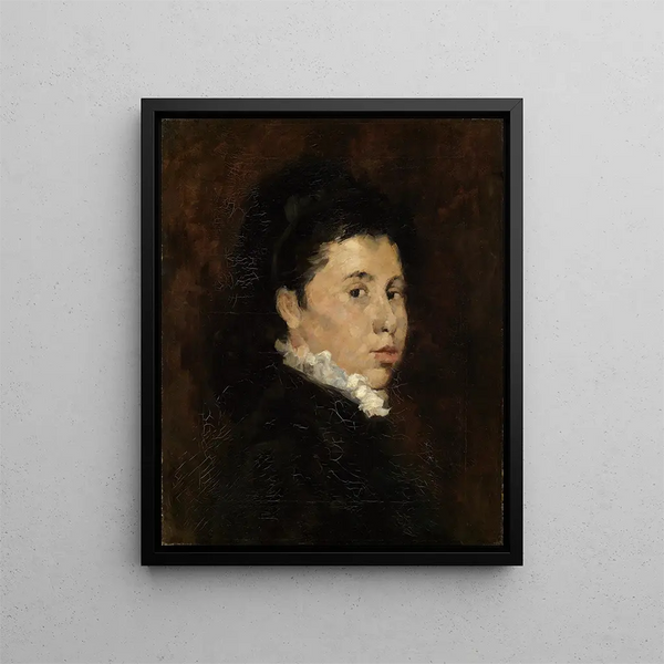 Wilhelm Leibl - Bildnis einer Dame in schwarzem Kleid mit weier Halskrause.webp