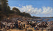 Les Fidèles arrivant en bateau à l'église paroissiale de Leksand sur le lac Siljan, Sverige - Wilhelm Marstrand — visning af kunstværket