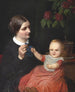 Portrait af kunstnerens kvinde med sin søn Poul i skødet - Wilhelm Marstrand — visning af kunstværket