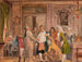 Holbergs scene fra Vielgeschrey, akt 1, scene 6, skitse - Wilhelm Marstrand — visning af kunstværket