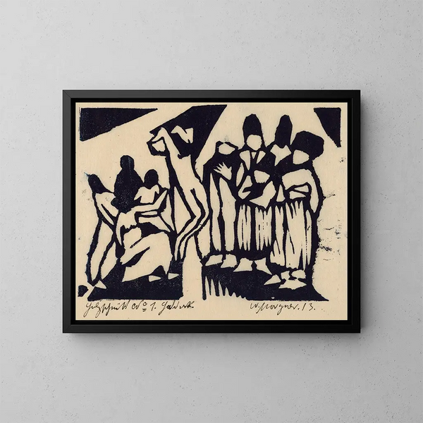 Crucifixion I - Wilhelm Morgner — indrammet kunstværk på væggen