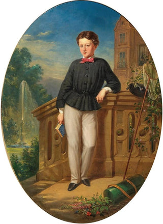 Wilhelm Pilgram - The Young Naturalist Portrait Of A Boy With Butterfly Net And Botanising Drum.webp