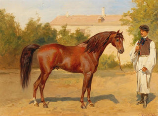Wilhelm Richter - Racehorse with Hungarian Groom.webp