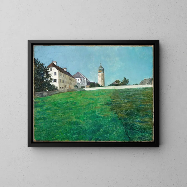Une vue de Frauenchiemsee - Wilhelm Trübner — indrammet kunstværk på væggen