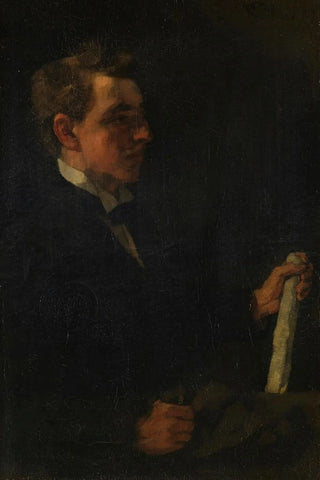 Wilhelm Trbner - Studiosus Michaelis mit Papierrolle.webp