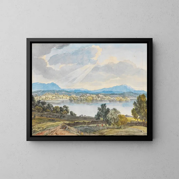Vue sur le Staffelsee - Wilhelm von Kobell — indrammet kunstværk på væggen