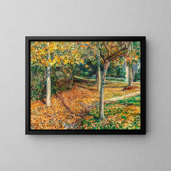 Tapis de feuilles à Giverny - Will Hicock Low — indrammet kunstværk på væggen