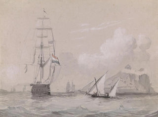 Willem Anthonie van Deventer - Hollands zeilschip voor de kust van Gibraltar.webp