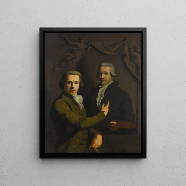 Willem Bartel van der Kooi - Self Portrait Pointing at a Portrait of the Artists deceased Colleague Dirk Jacobsz Ploegsma 176991.webp