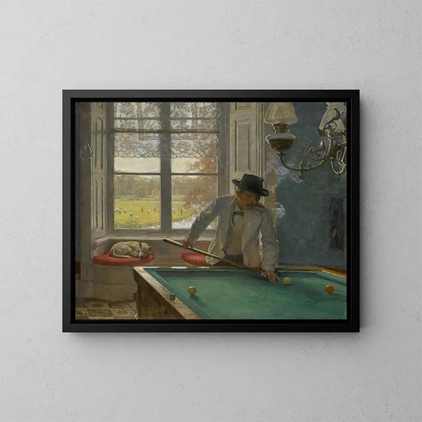 Le spiller billiard - Willem Bastiaan Tholen — indrammet kunstværk på væggen