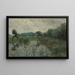 Prés d'eau sur la rivière IJssel - Willem Roelofs — indrammet kunstværk på væggen