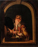 En ung dreng med en ugle - Willem van Mieris — visning af kunstværket