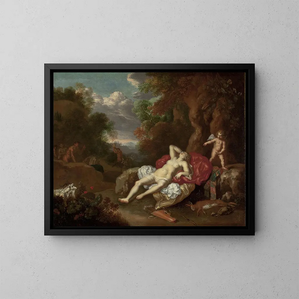 Vénus endormet - Willem Van Mieris — indrammet kunstværk på væggen