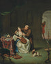 Tartuffe og Elmire overrasket af Damis, Orgon's søn - Willem van Mieris — visning af kunstværket