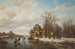 Patineurs sur une voie d'eau gelée - Willem Vester — visning af kunstværket
