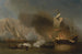 et maleri af en handling ud for den barbarske kyst med galærer og engelske skibe - Willem van de Velde den Yngre — visning af kunstværket
