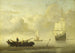 Navires près de la côte par temps calme - Willem van de Velde le Jeune — visning af kunstværket