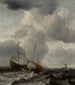 det stormfulde maleri med skibe - Willem van de Velde den Yngre — visning af kunstværket