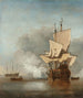 Le coup de canon - Willem van de Velde le Jeune — visning af kunstværket