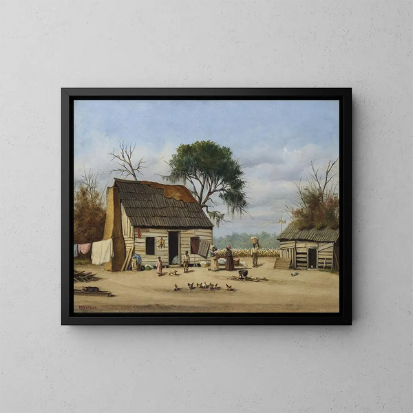 Louisianas hytte scene - William Aiken Walker — indrammet kunstværk på væggen