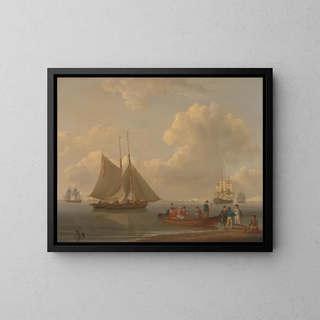 William Anderson - A Wherry Taking Passengers out to Two Anchored Packets.webp