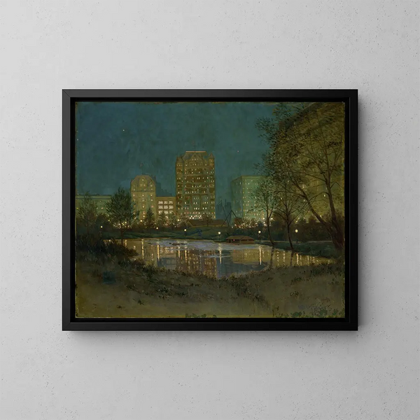Central Park og Plaza-maleriet - William Anderson Coffin — indrammet kunstværk på væggen