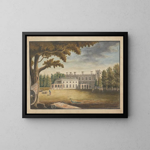 Maison de Syon i London - William Beilby — indrammet kunstværk på væggen