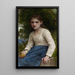 Pige med et æble - William Bouguereau — indrammet kunstværk på væggen