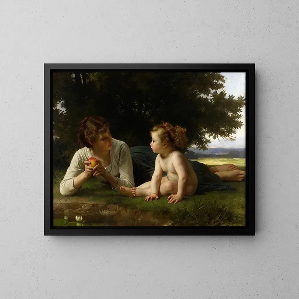 Tentation - William Bouguereau — indrammet kunstværk på væggen