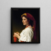 La Petite Tricoteuse - William Bouguereau — indrammet kunstværk på væggen
