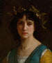 Head of an Italian Girl with a Laurel Wreath - William Bouguereau — visning af kunstværket