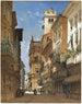 Corso Sant'Anastasia med Palazzo Maffei i Verona - William Callow — visning af kunstværket