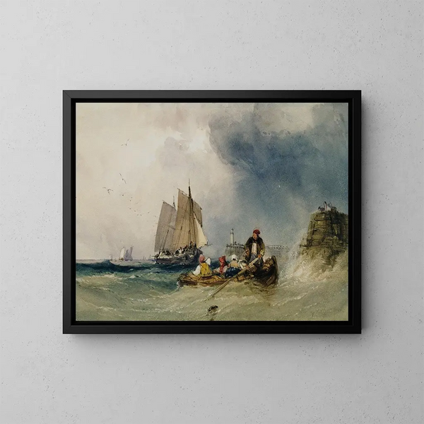 Entrée dans le port - William Callow — indrammet kunstværk på væggen