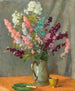 tinbæger med delphiniums - William Chadwick — visning af kunstværket