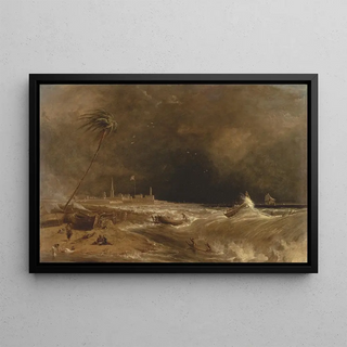 William Daniell - Madras or Fort St George in the Bay of Bengal A Squall Passing Off.webp
