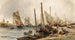 Fiskere i Havnen - William Edward Webb — visning af kunstværket