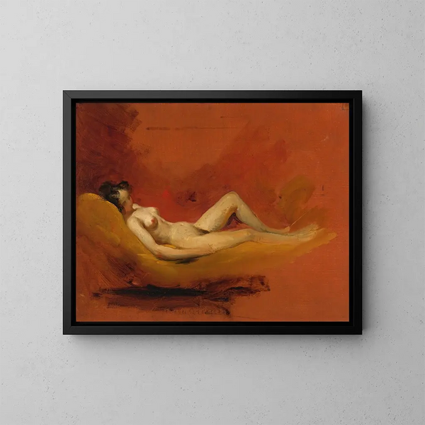Studie af en kvindelig nøgne - William Etty — indrammet kunstværk på væggen