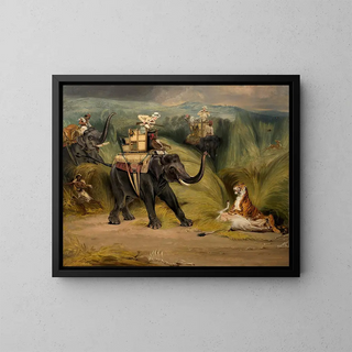 William Henry Florio Hutchinsson - Rencontre fortuite avec un tigre lors dune chasse  dos dlphant en Inde.webp