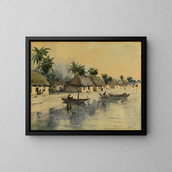 Landsby indisk, Cozumel ø, Yucatán - William Henry Holmes — indrammet kunstværk på væggen