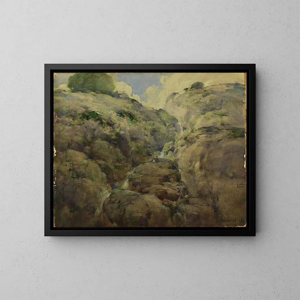 Gorge de montagne, Colorado - William Henry Holmes — indrammet kunstværk på væggen