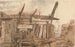 La construction du pont de Waterloo - William Henry Hunt — visning af kunstværket