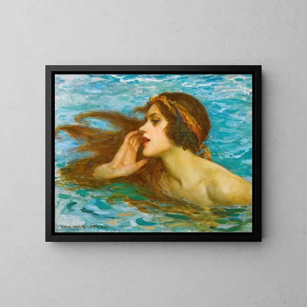 En lille havfrue - William Henry Margetson — indrammet kunstværk på væggen