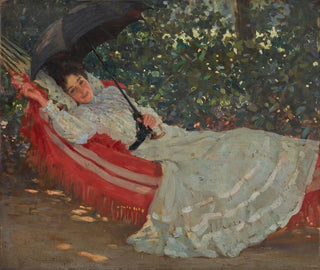 William Henry Margetson - The Red Hammock.webp