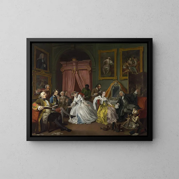 Le Mariage à la mode 4: La Toilette - William Hogarth — indrammet kunstværk på væggen