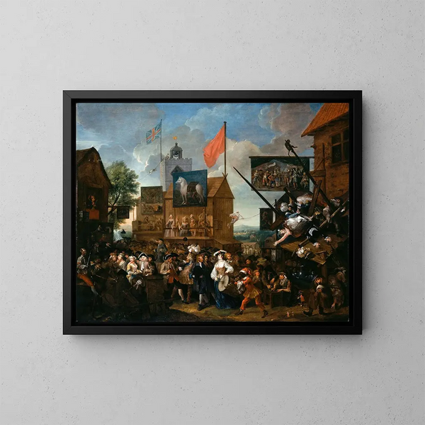 Foire de Southwark - William Hogarth — indrammet kunstværk på væggen