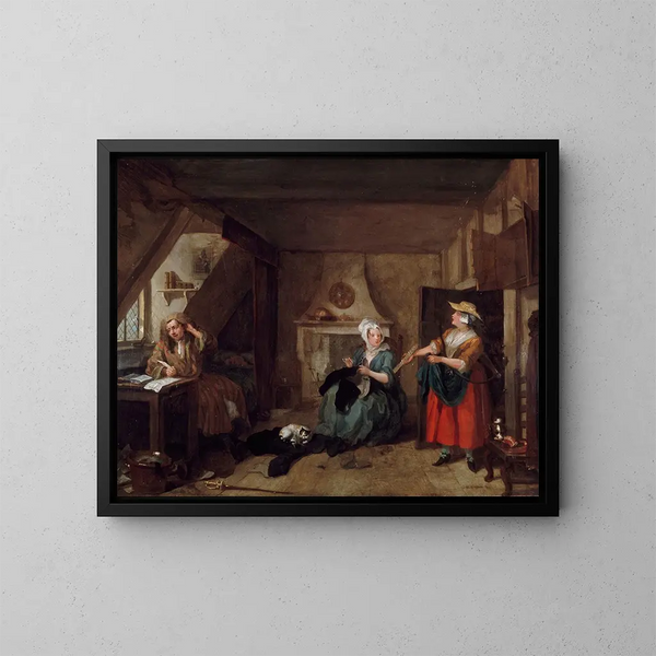 Le poète en détresse - William Hogarth — indrammet kunstværk på væggen