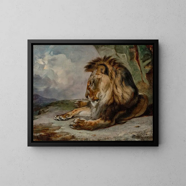 Lion endormi - William Huggins — indrammet kunstværk på væggen