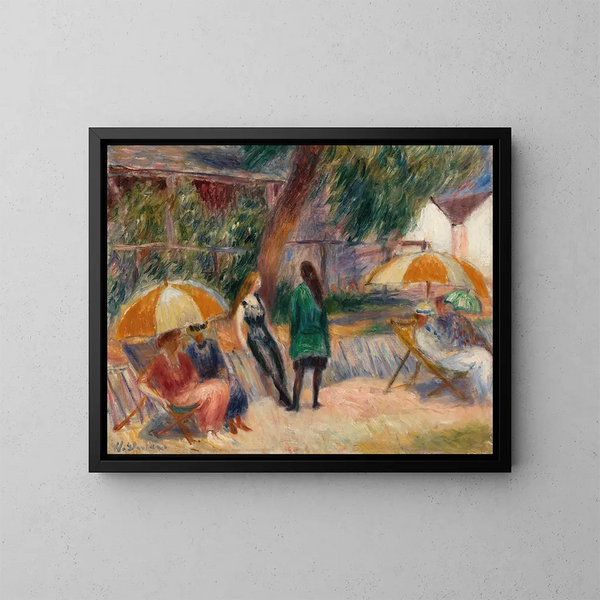 Strand med figurer i Bellport - William James Glackens — indrammet kunstværk på væggen